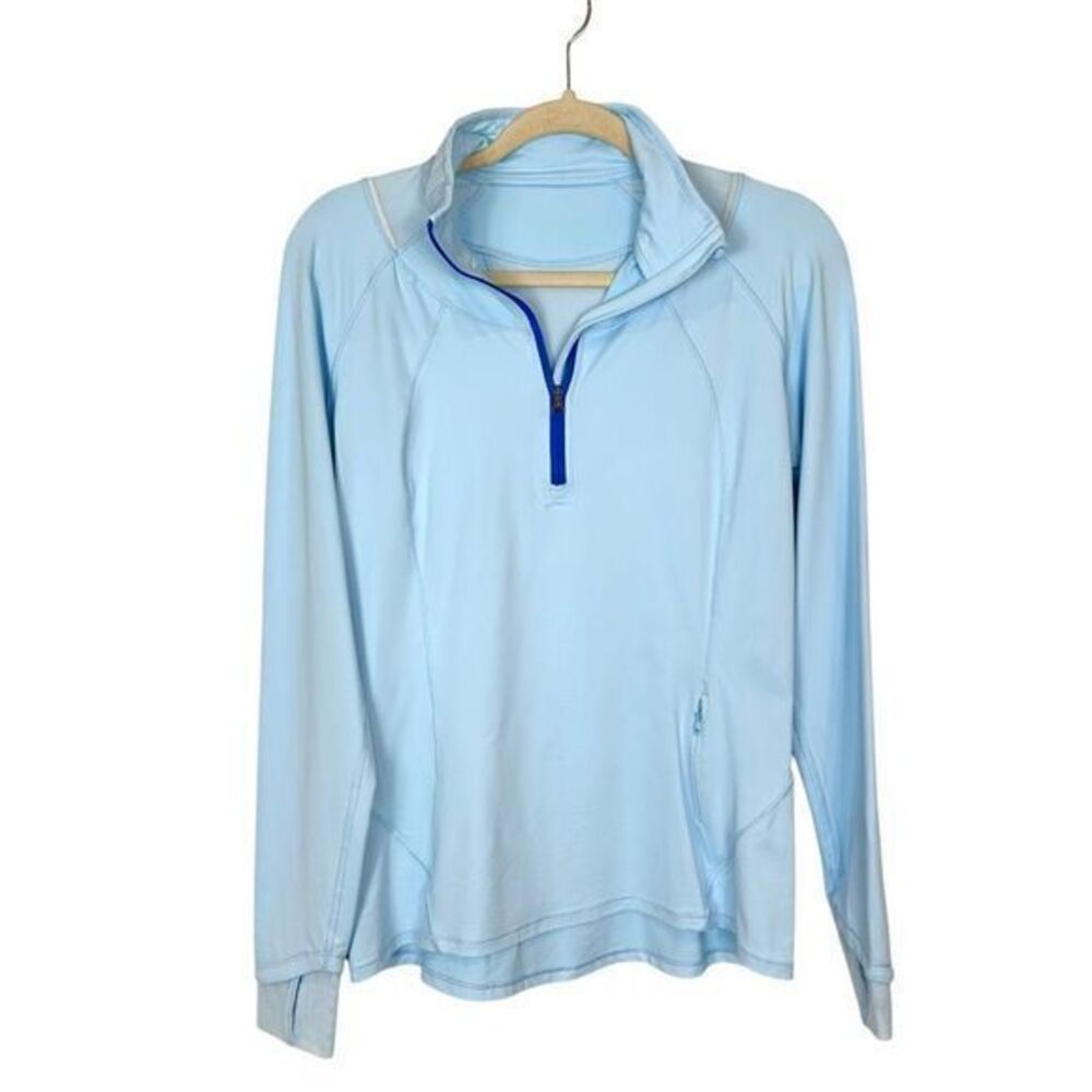Lululemon Womens Light Blue Tipton Tech Half Zip Pullover 8 Long Sleeve Top